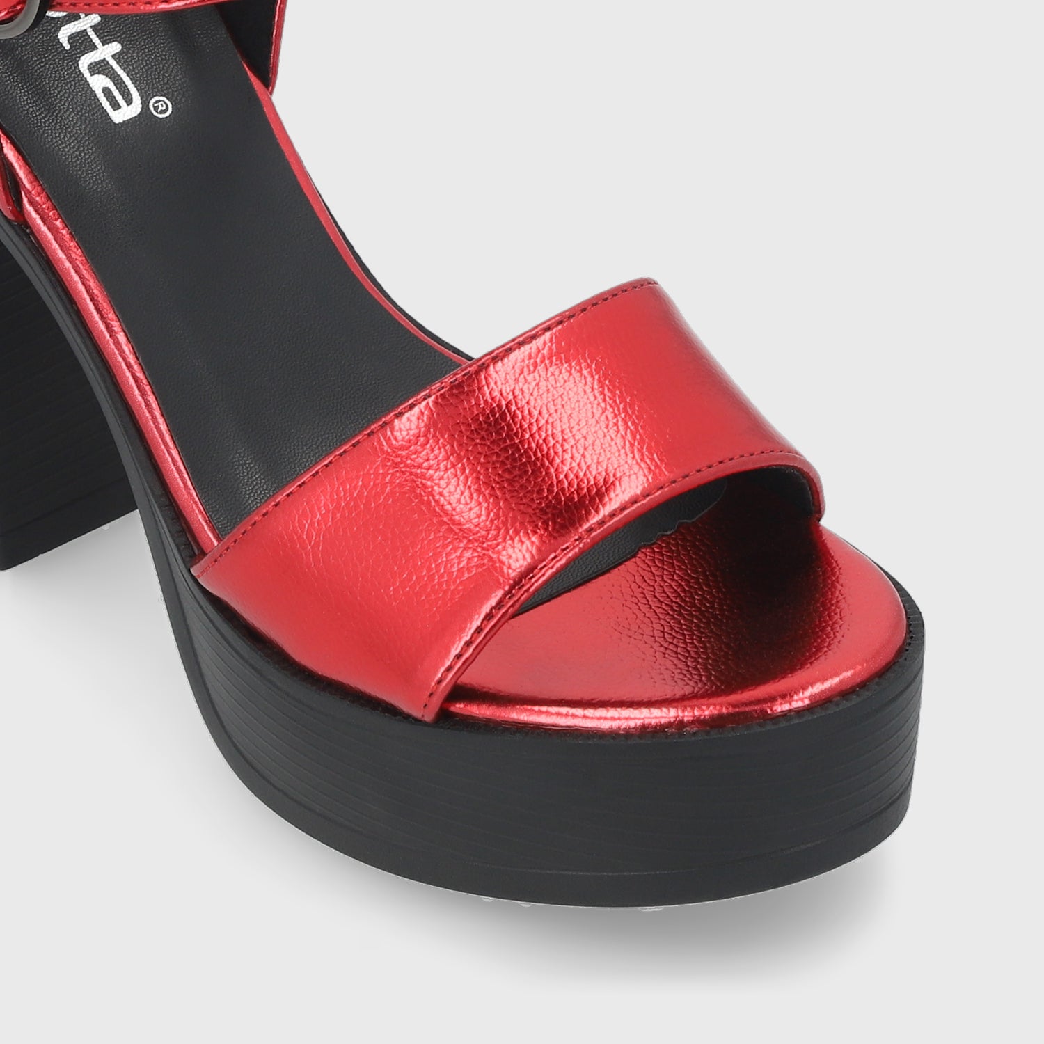 Sandalia Taco Roja Mujer 45961 - Main Image