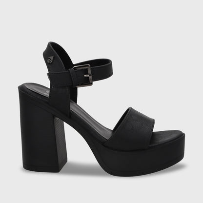 Sandalia Plataforma Negro Mujer 45961