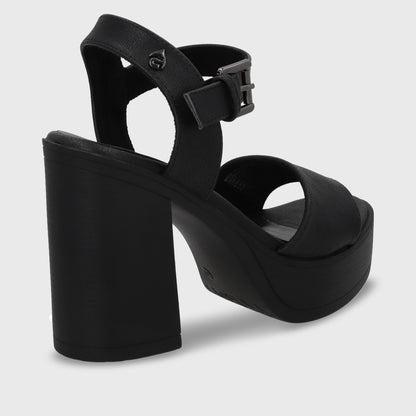 Sandalia Plataforma Negro Mujer 45961