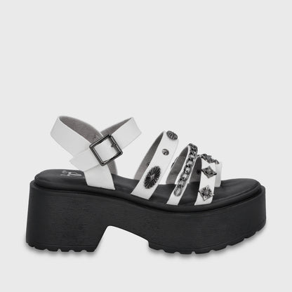 Sandalia Plataforma Blanca Mujer 45982