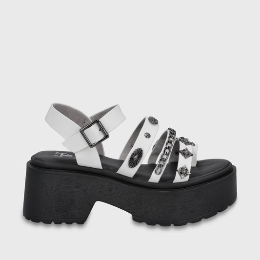 Sandalia Plataforma Blanca Mujer 45982