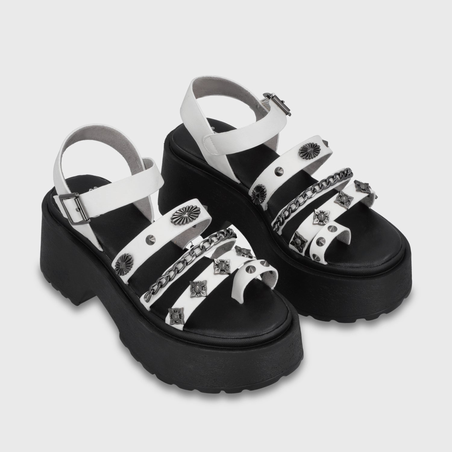 Sandalia Plataforma Blanca Mujer 45982