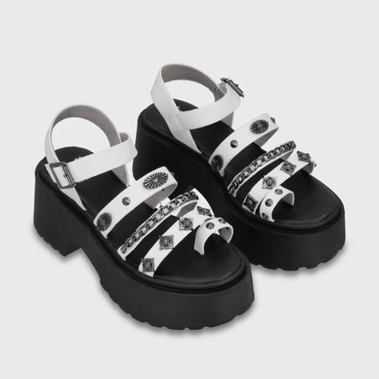 Sandalia Plataforma Blanca Mujer 45982