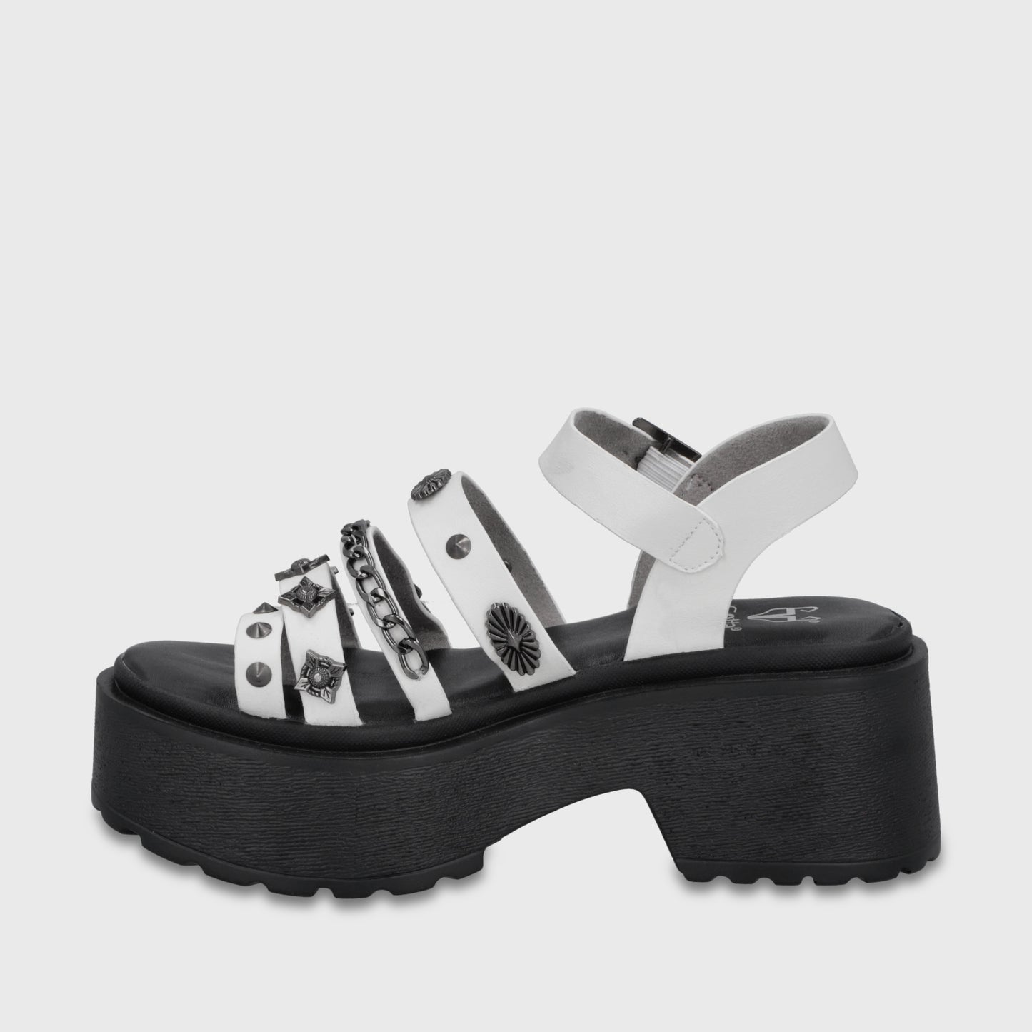 Sandalia Plataforma Blanca Mujer 45982