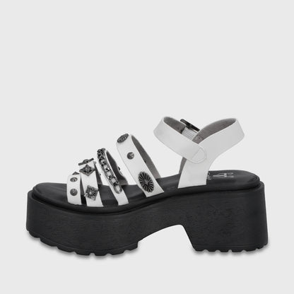 Sandalia Plataforma Blanca Mujer 45982