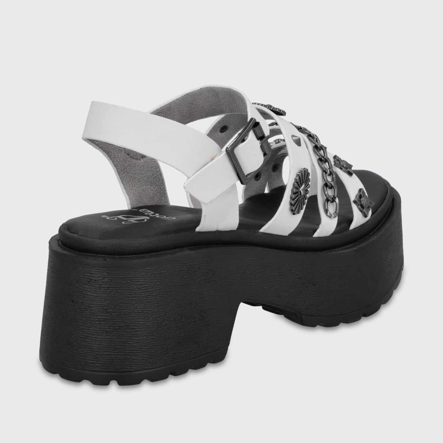 Sandalia Plataforma Blanca Mujer 45982