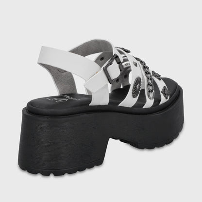 Sandalia Plataforma Blanca Mujer 45982