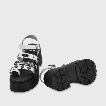 Sandalia Plataforma Blanca Mujer 45982