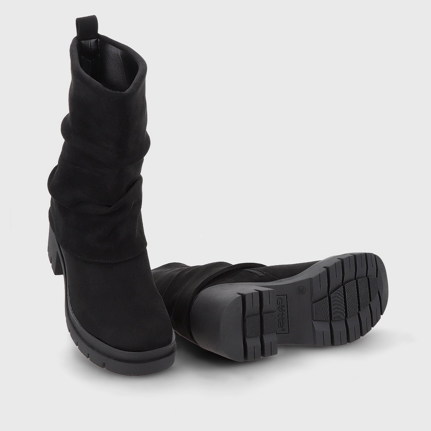 Botin Plataforma Negro Mujer 46205