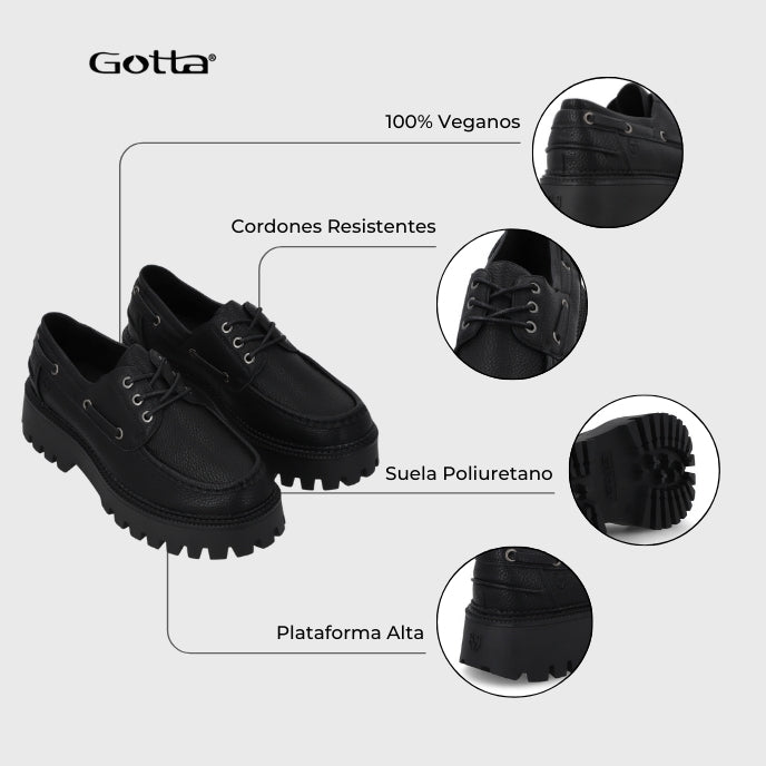 Zapato Plataforma Negro Mujer 46302