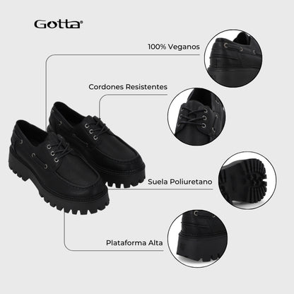 Zapato Plataforma Negro Mujer 46302