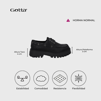 Zapato Plataforma Negro Mujer 46302