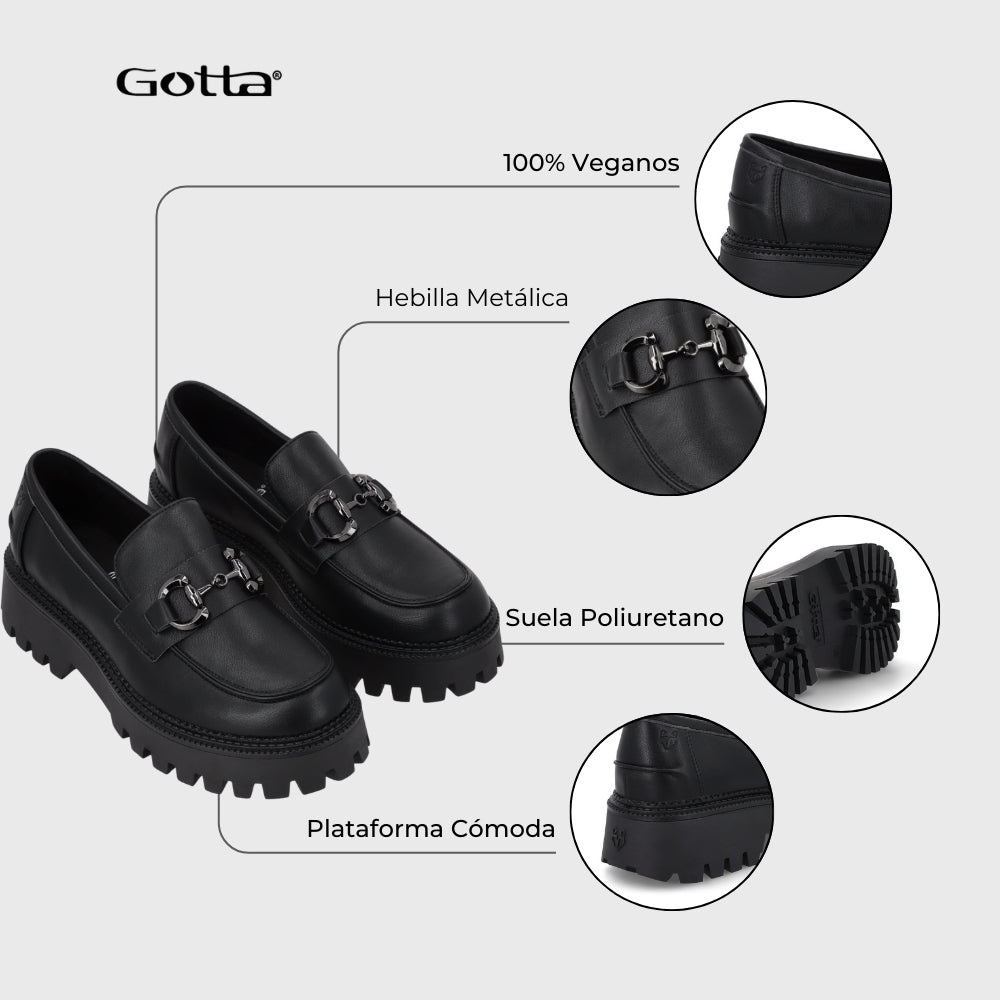 Zapato Plataforma Negro Mujer 46303