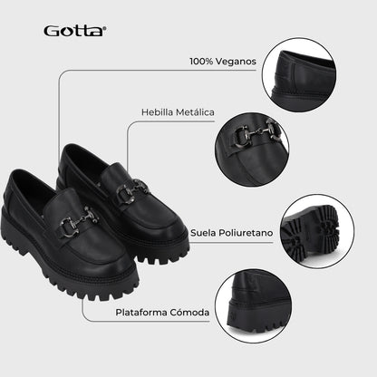 Zapato Plataforma Negro Mujer 46303
