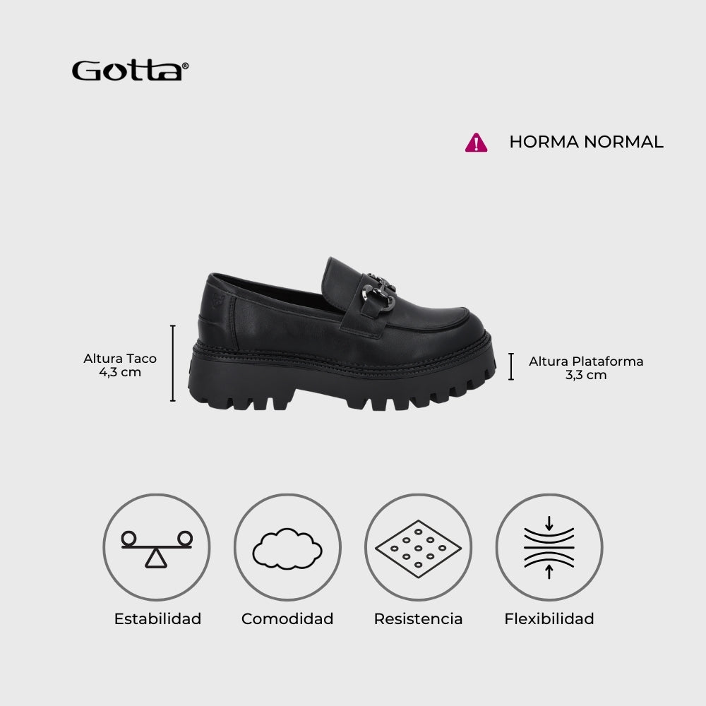Zapato Plataforma Negro Mujer 46303