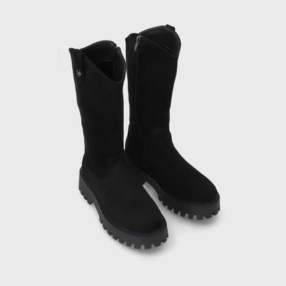 Bota Plataforma Negra Mujer 46304