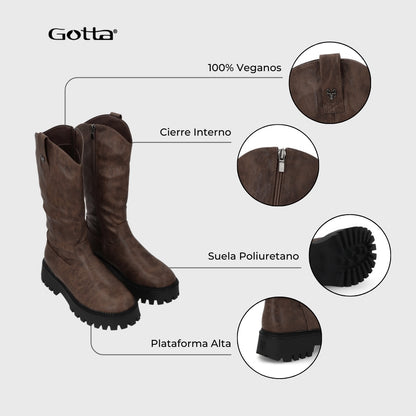 Bota Plataforma Café Mujer 46304