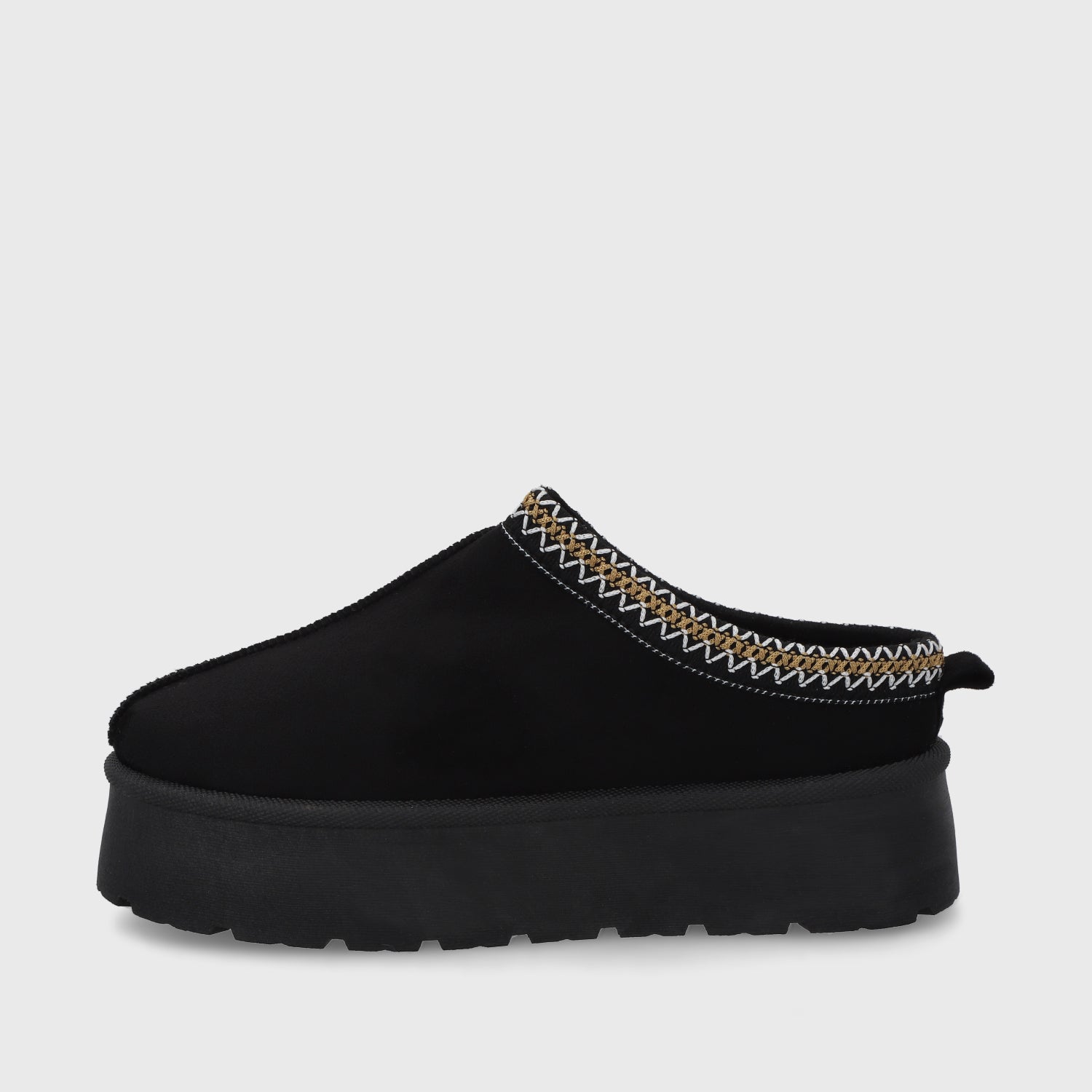 Pantufla Plataforma Negra Mujer 48112