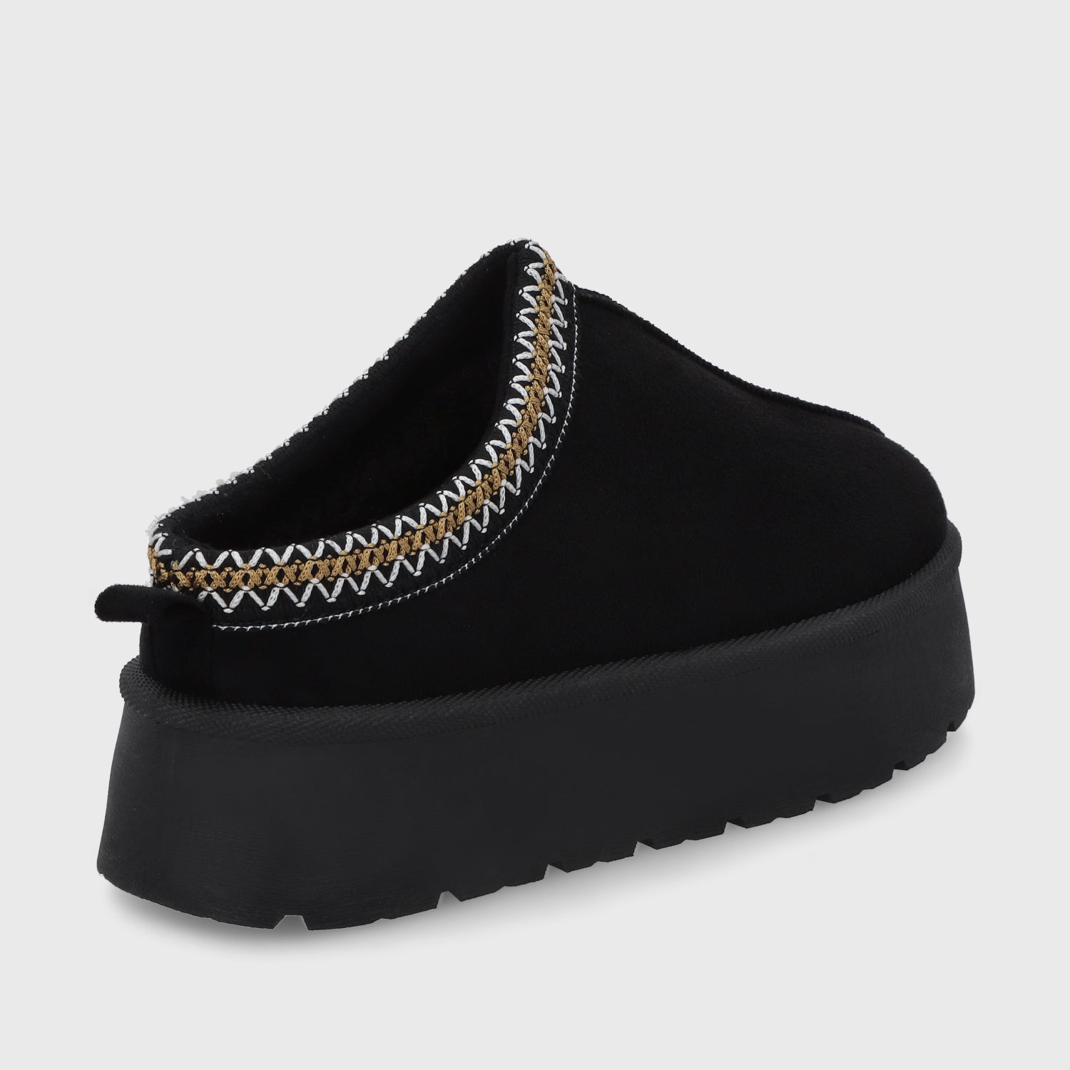 Pantufla Plataforma Negra Mujer 48112