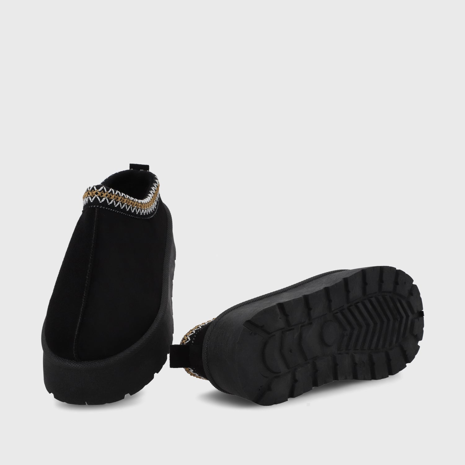 Pantufla Plataforma Negra Mujer 48112