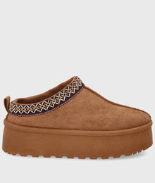 Pantufla Plataforma Camel Mujer 48112