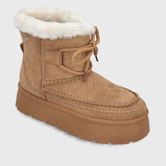 Botin Plataforma Beige Mujer 4811508
