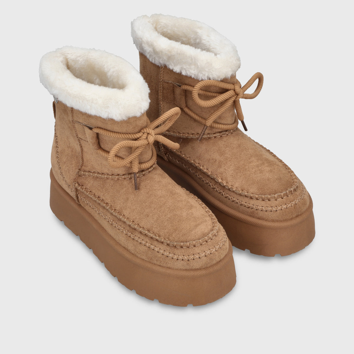 Botin Plataforma Beige Mujer 4811508