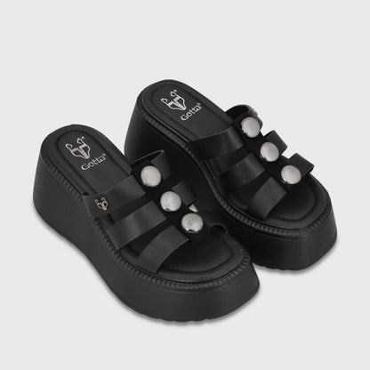 Sandalia Plataforma Negra Mujer Loreto