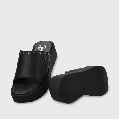 Sandalia Plataforma Negro Mujer 53730