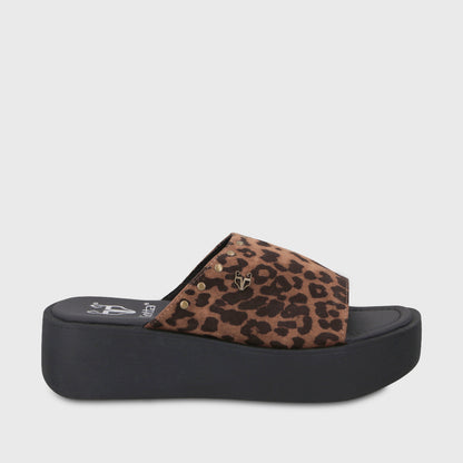 Sandalia Plataforma Animal Print Mujer 53730