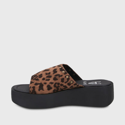 Sandalia Plataforma Animal Print Mujer 53730