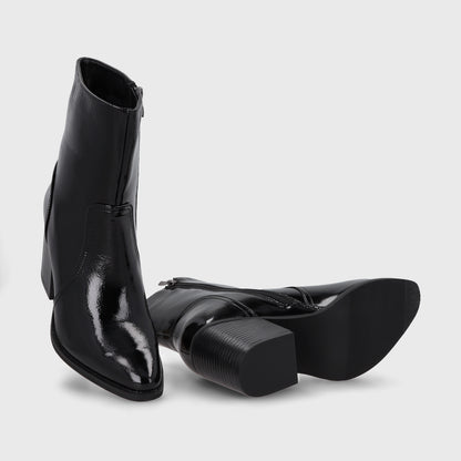 Botin Taco Negro Mujer 53783