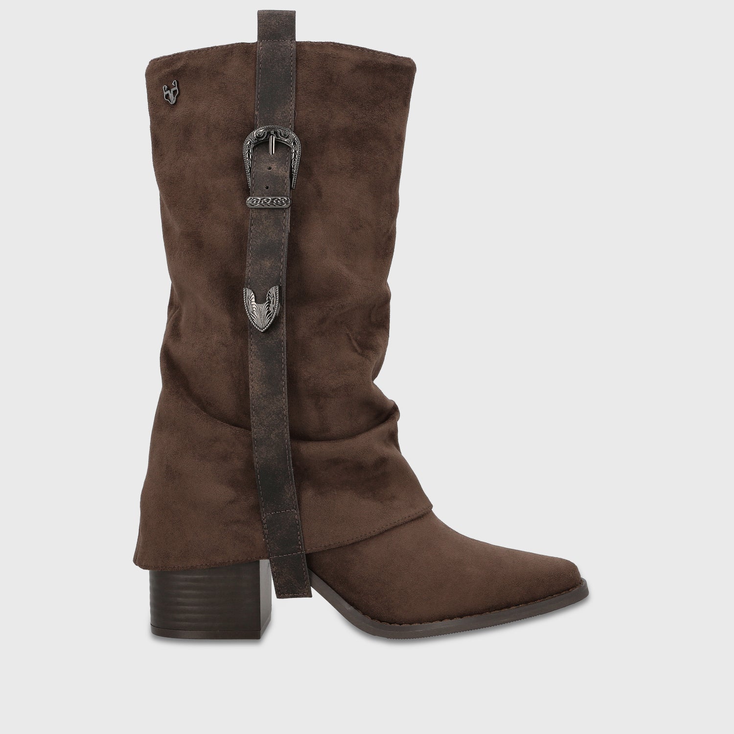Bota Taco Café Nobuck Mujer 5378453
