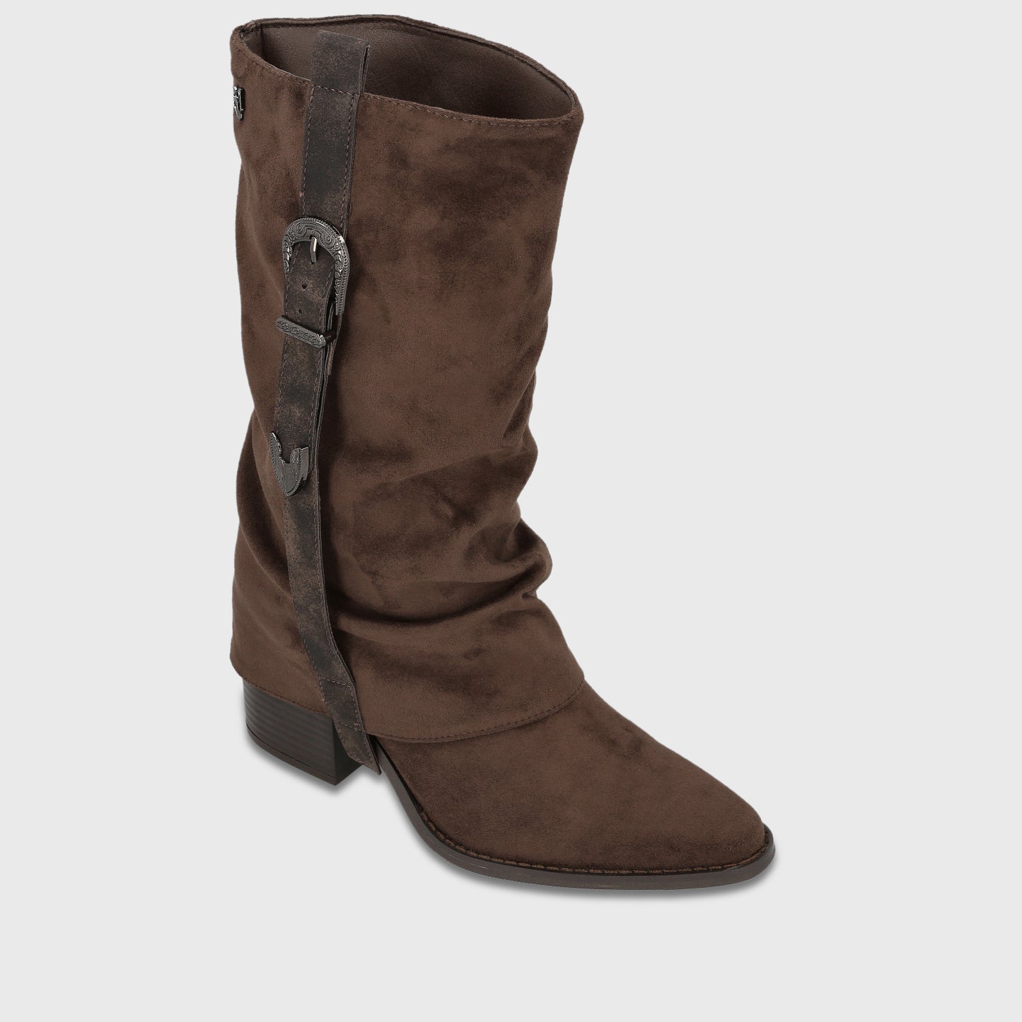 Bota Taco Café Nobuck Mujer 5378453