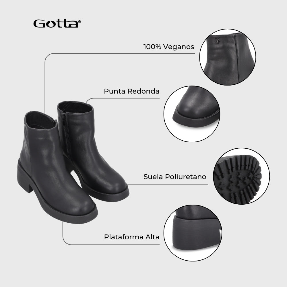 Botin Taco Negro Mujer 55250