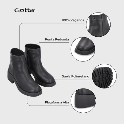 Botin Taco Negro Mujer 55250