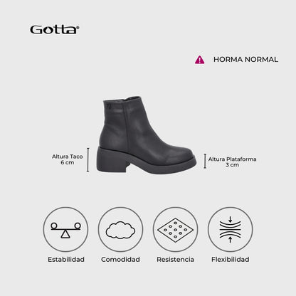 Botin Taco Negro Mujer 55250