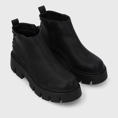 Botin Plataforma Negro Mujer 55260