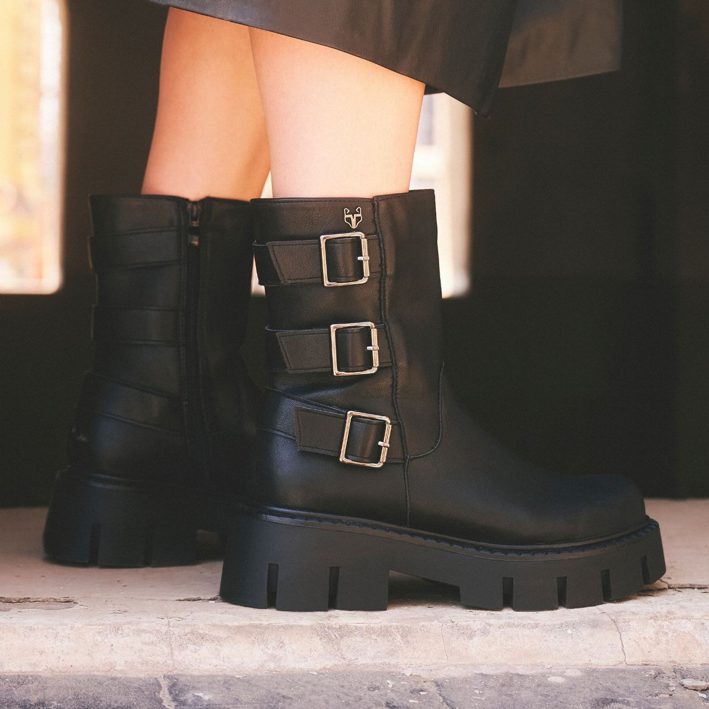 Botin Plataforma Negro Mujer 55261