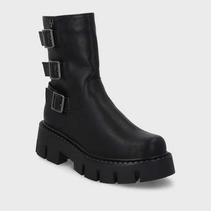 Botin Plataforma Negro Mujer 55261