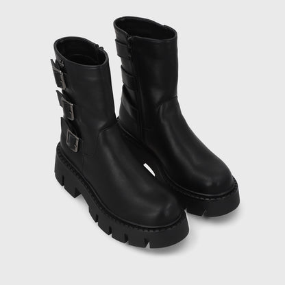 Botin Plataforma Negro Mujer 55261