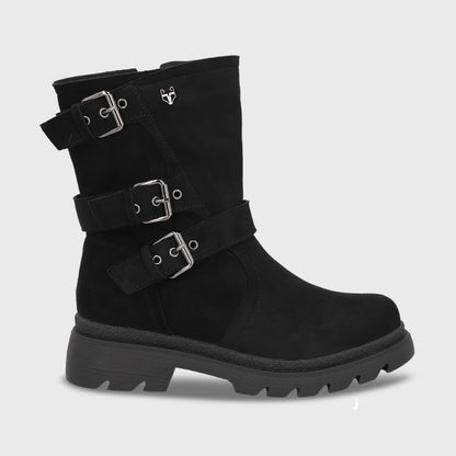 Botin Plataforma Negro Mujer 55280