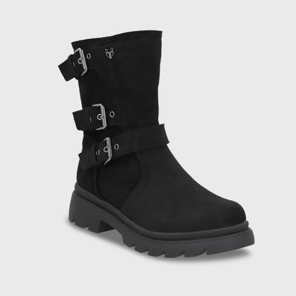 Botin Plataforma Negro Mujer 55280