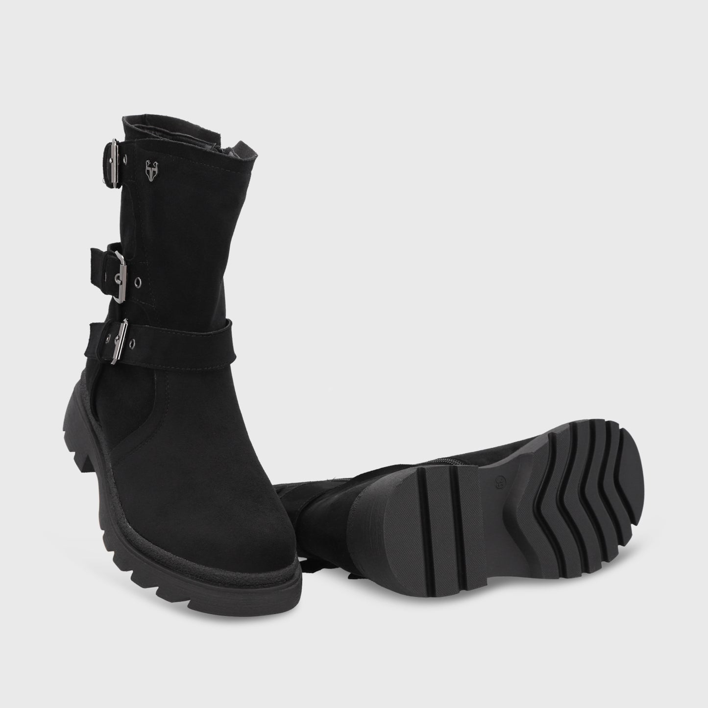 Botin Plataforma Negro Mujer 55280