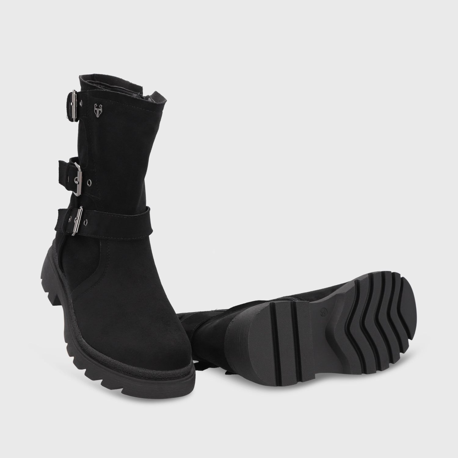 Botin Plataforma Negro Mujer 55280