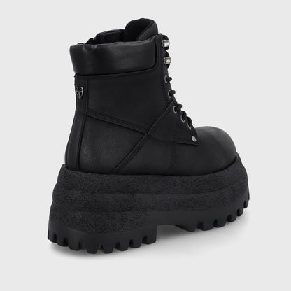 Botin Plataforma Negro Mujer 55290