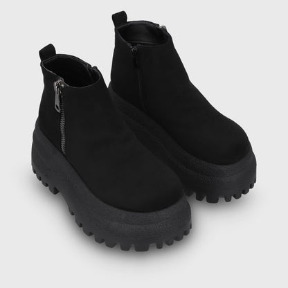 Botin Plataforma Negro Mujer 55293