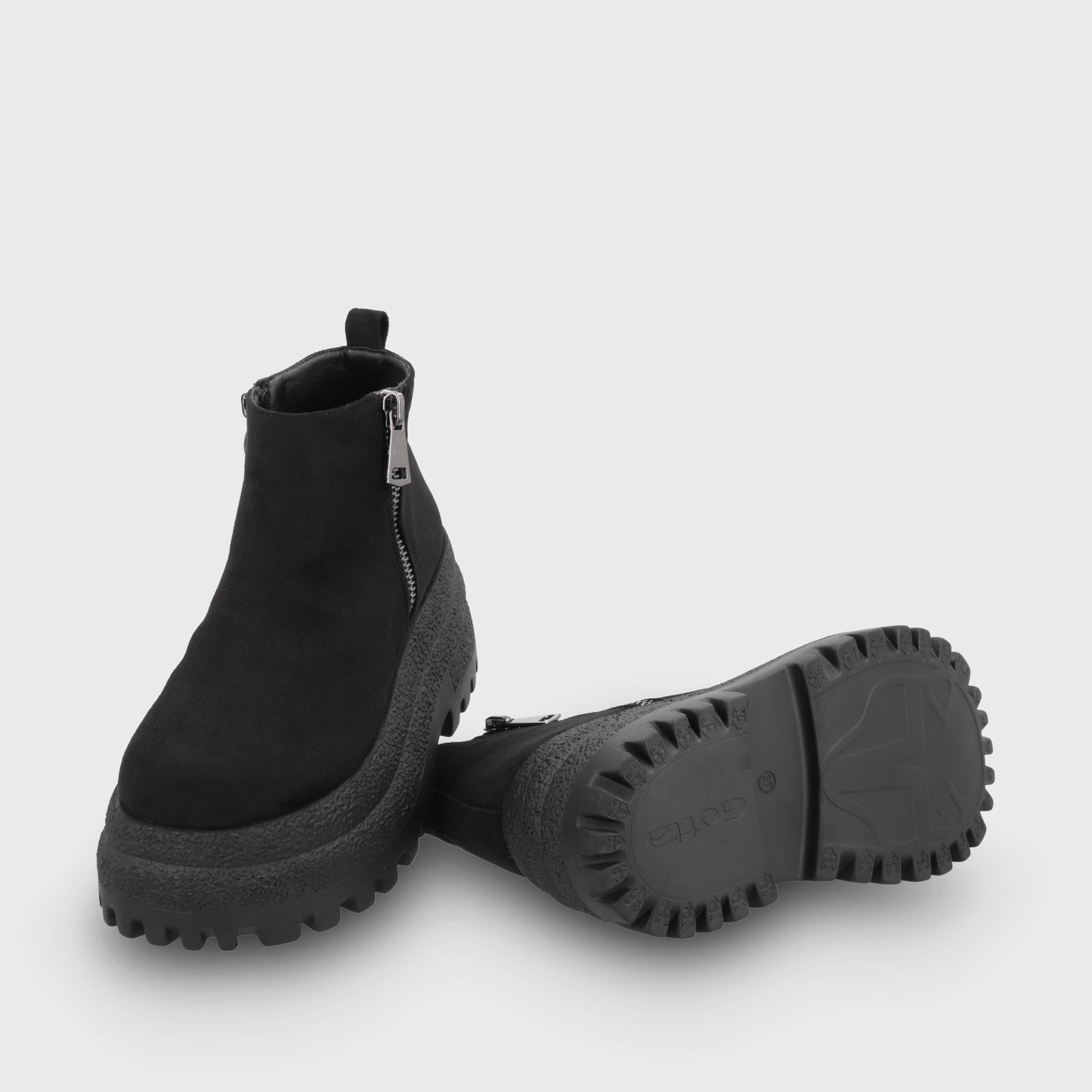 Botin Plataforma Negro Mujer 55293