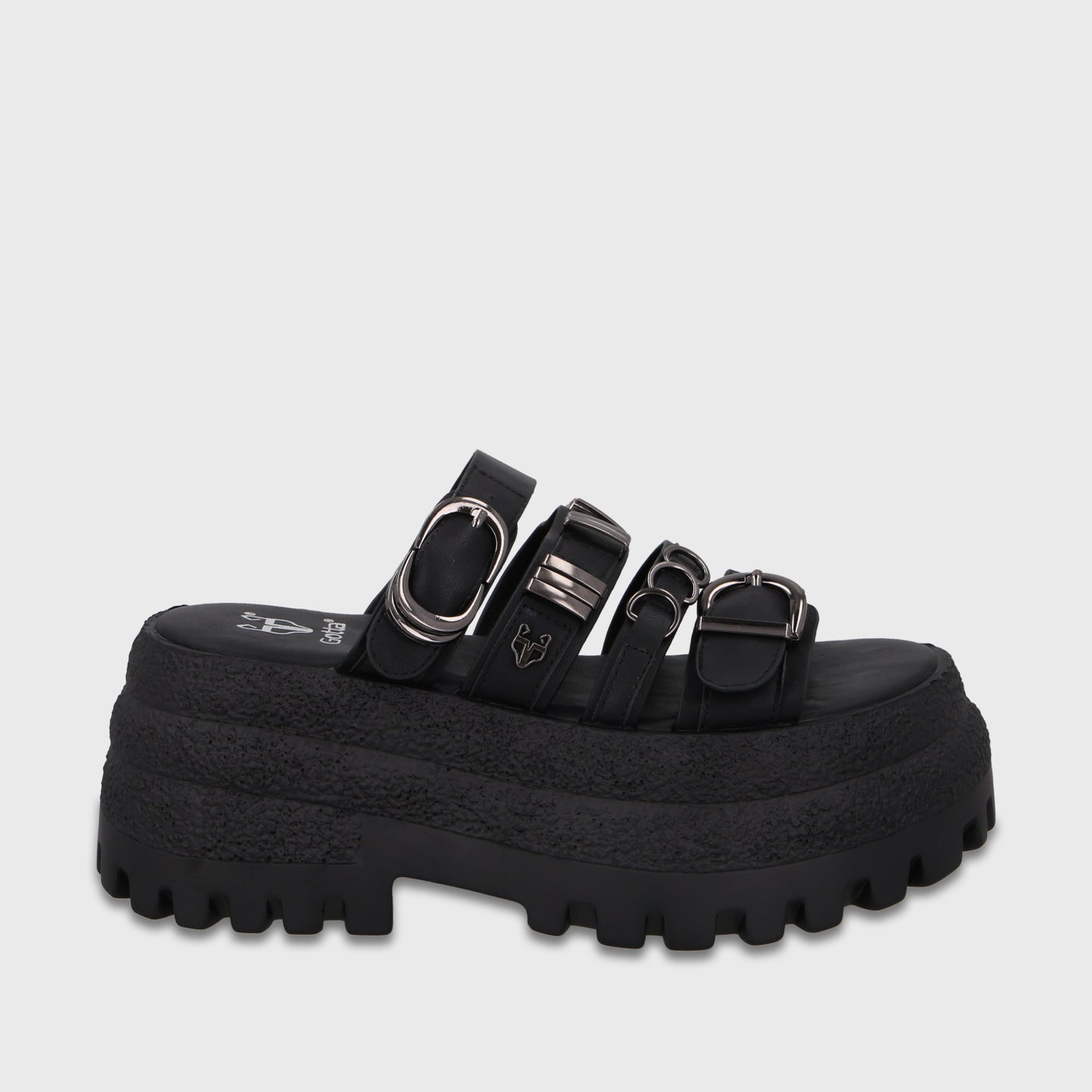 Sandalia Plataforma Negra Mujer 55294