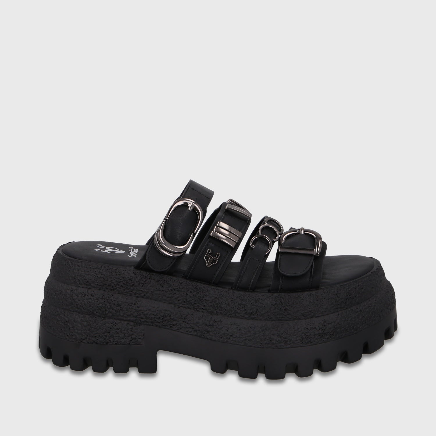 Sandalia Plataforma Negra Mujer 55294